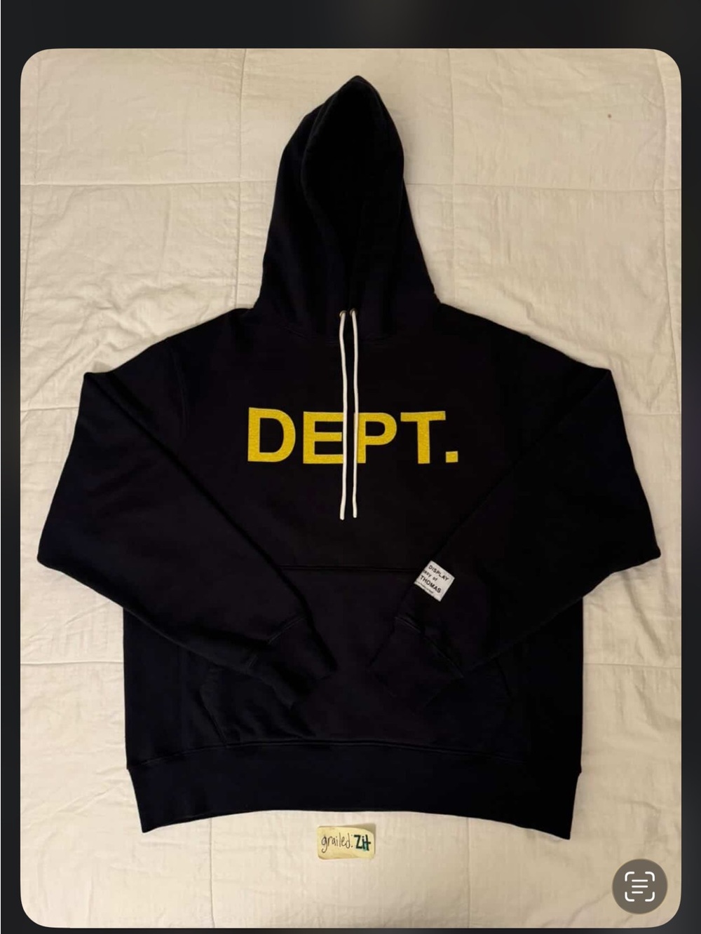 Gallery Dept Black Hoodie with Yellow DEPT. Logo